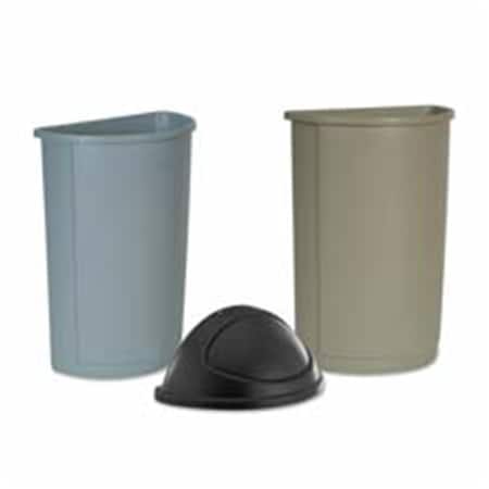 Eat-In Wastebasket- Half Round- 21 Gallon- 12in.x21in.x28-.63in.- Beige EA1189940